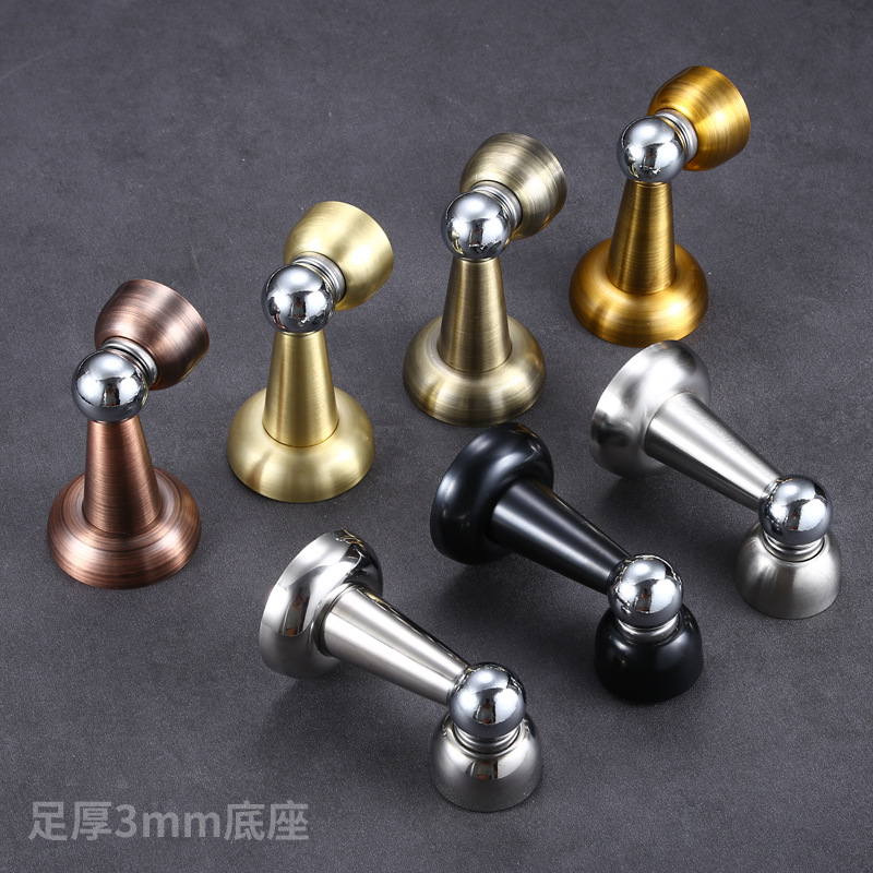 不锈钢门吸加厚3mm墙吸强磁力隐形门顶防撞门挡卫生间黑色吸门器