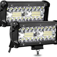 跨境电商7英寸120W工作灯work light 120Watt light bar 雾灯黄光