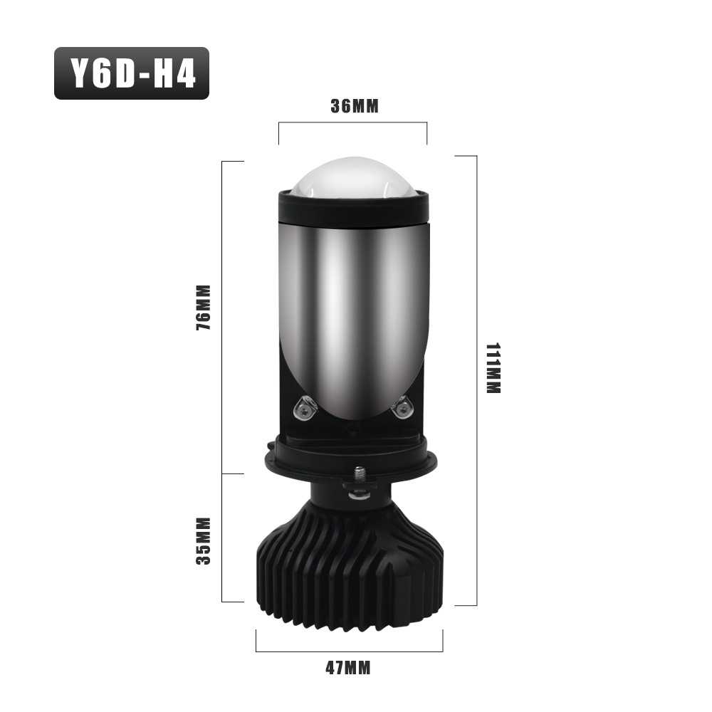 汽车led大灯H7双光透镜自带切线h4远近光9005改装强光h11前大灯